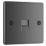 LAP  1-Gang Slave Telephone Socket Black Nickel
