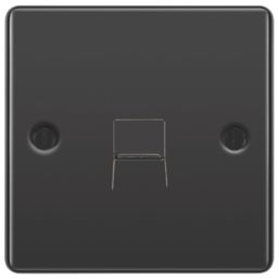 LAP  1-Gang Slave Telephone Socket Black Nickel