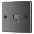 LAP  1-Gang Slave Telephone Socket Black Nickel