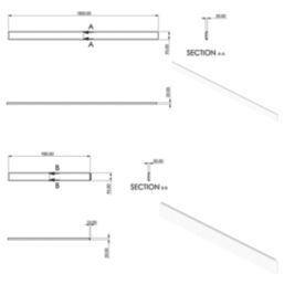 Essentials Rectangular Shower Tray Riser Kit Gloss White 880mm