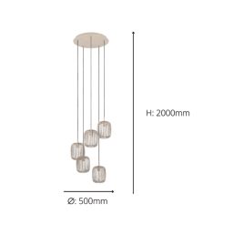 Eglo Romazzina 5-Light Pendant Sandy