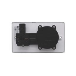 MagCharge  Raised Square with Qi2 Wireless Charging Socket 2-Gang 13A Unswitched Matt White with White Inserts