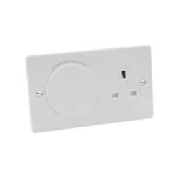 MagCharge  Raised Square with Qi2 Wireless Charging Socket 2-Gang 13A Unswitched Matt White with White Inserts