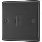 British General Nexus Metal 13A Unswitched Fused Spur  Matt Black with Colour-Matched Inserts
