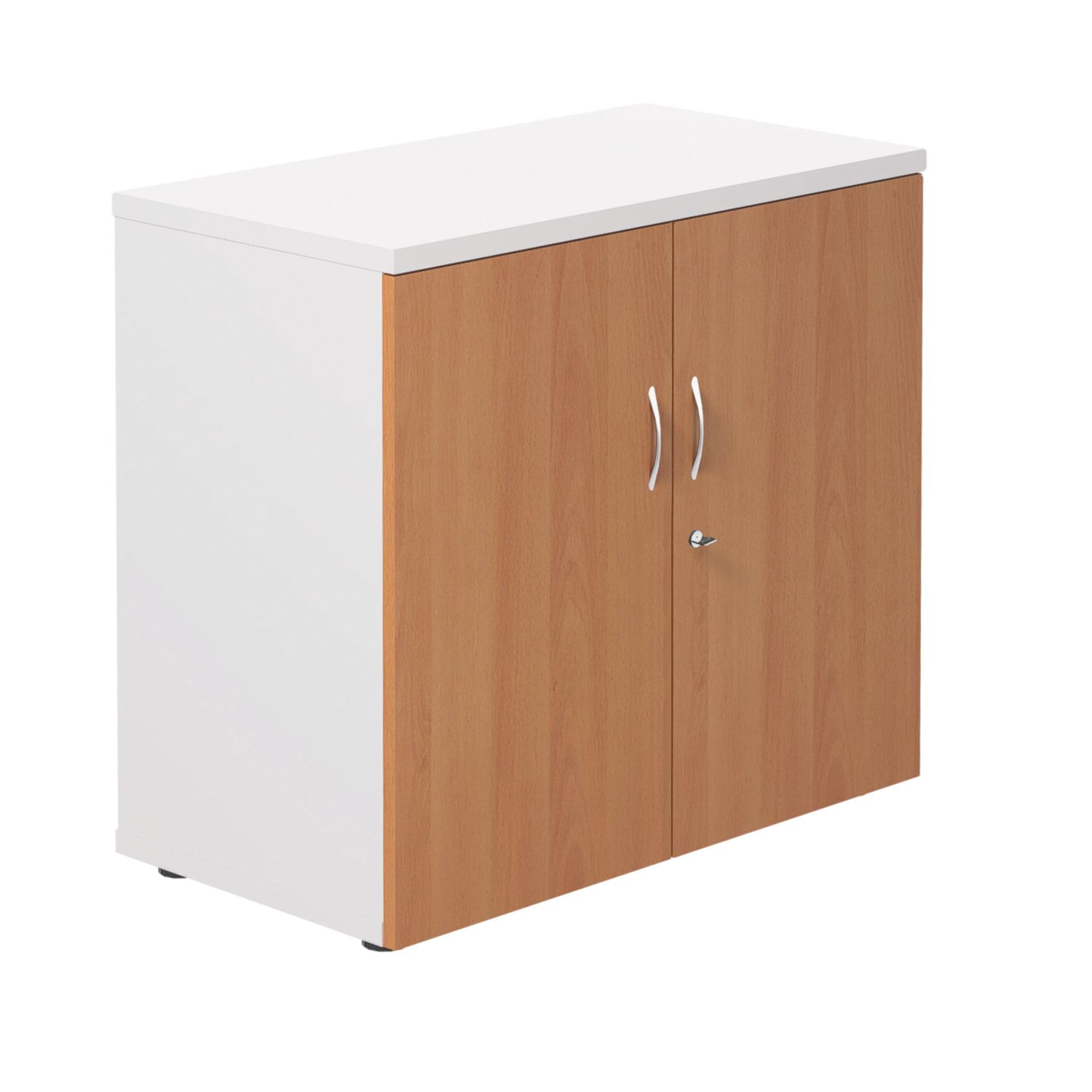 TC Group 1-Shelf Cupboard White/Beech 800mm x 730mm (452TT)
