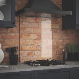 Splashback  Clear with Matt Black Caps Kitchen Splashback 600mm x 700mm x 6mm