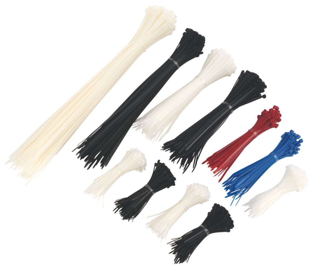 50 - 300 Pcs 7.5 Self-Locking Nylon Plastic Cable Ties Wrap Zip Strap 5  Colors