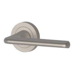 Cooke & Lewis Izenah Lever on Rose Door Handles Pair Satin Nickel