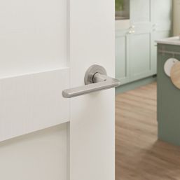 Cooke & Lewis Izenah Lever on Rose Door Handles Pair Satin Nickel