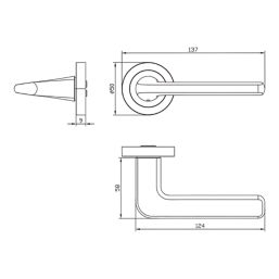 Cooke & Lewis Izenah Lever on Rose Door Handles Pair Satin Nickel