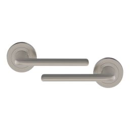 Cooke & Lewis Izenah Lever on Rose Door Handles Pair Satin Nickel