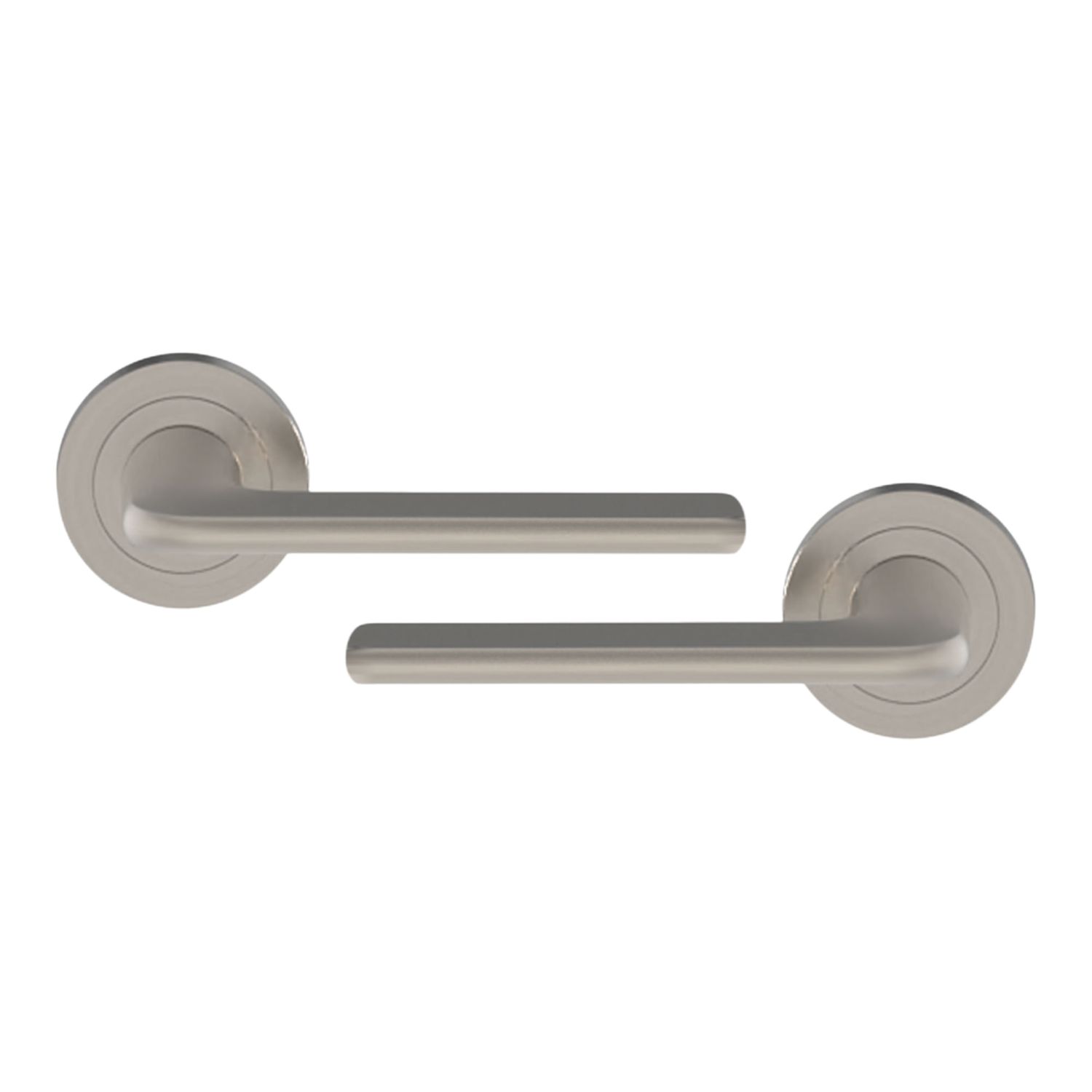 Cooke & Lewis Izenah Lever on Rose Door Handles Pair Satin Nickel (453CM)