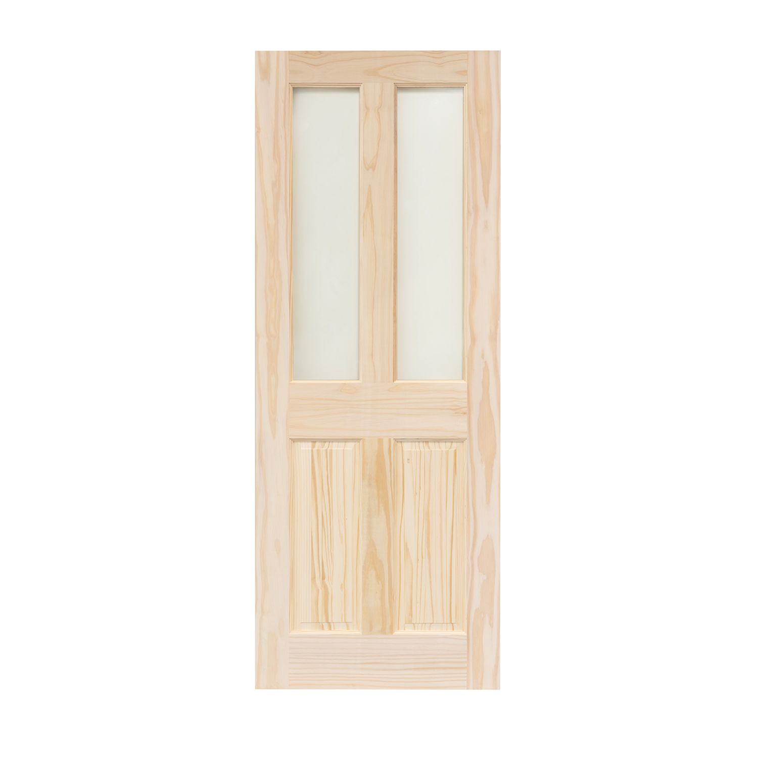 Victorian 2-Clear Light Unfinished Pine Wooden 2-Panel Internal Door 2040mm x 826mm (453FA)