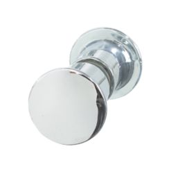 Aqualux Shine Round Shower Door Knob Chrome 25mm Single