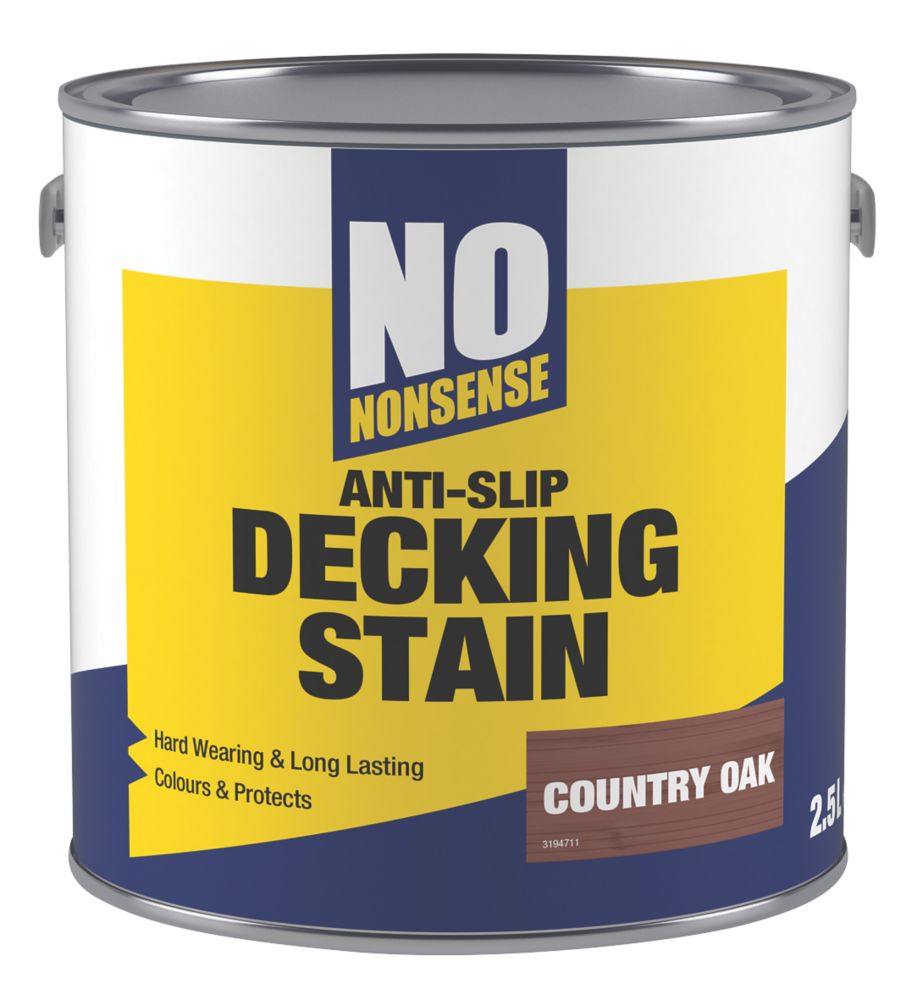 No Nonsense Anti-Slip Quick-Drying Stain Country Oak 2.5Ltr - Screwfix