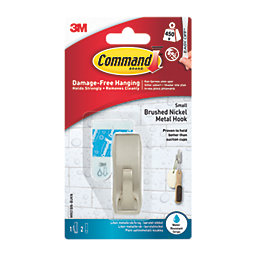 Command Silver Self-Adhesive Bathroom Hook Small