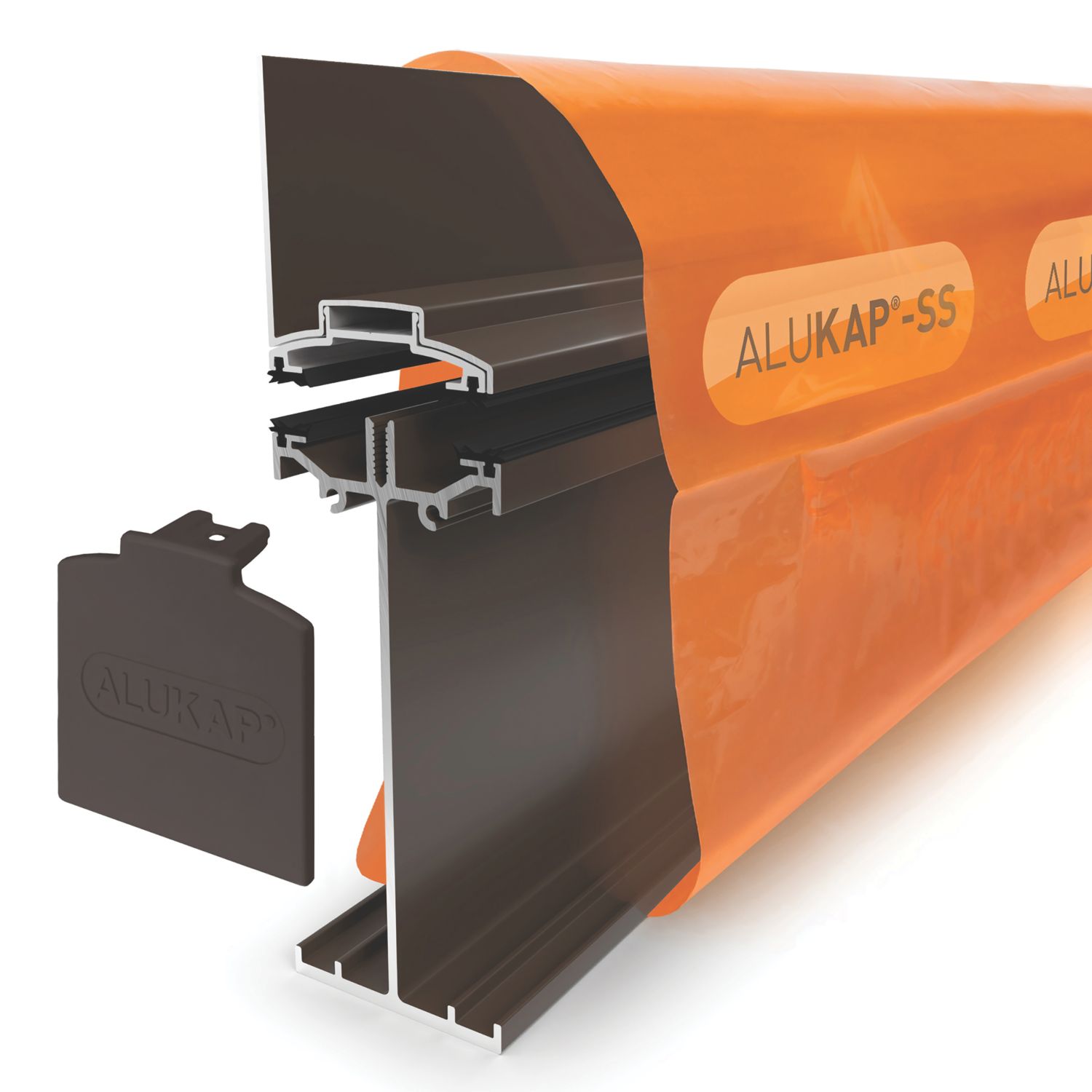 ALUKAP-SS Brown 0-100mm High Span Glazing Wall Bar 2400mm x 58mm (453JC)