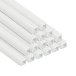 D-Line PVC White Quarter Round Trunking 22mm x 22mm x 2m 16 Pack