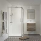 Framed Square Shower Enclosure  LH&RH Polished Silver-Effect /Clear  760mm x 760mm x 1850mm
