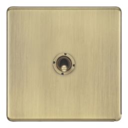 LAP  20A 16AX 1-Gang 2-Way Switch  Antique Brass with Colour-Matched Inserts