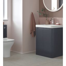 Floorstanding Vanity Unit & Basin Matt Indigo 605mm x 460mm x 840mm