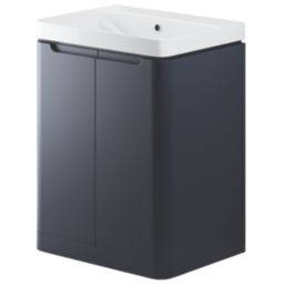 Floorstanding Vanity Unit & Basin Matt Indigo 605mm x 460mm x 840mm