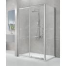Triton Neo Eight Framed Rectangular Sliding Door Shower Enclosure  Chrome  1000mm x 800mm x 1900mm