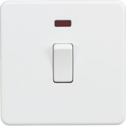 Knightsbridge  20A 1-Gang DP Control Switch Matt White with LED