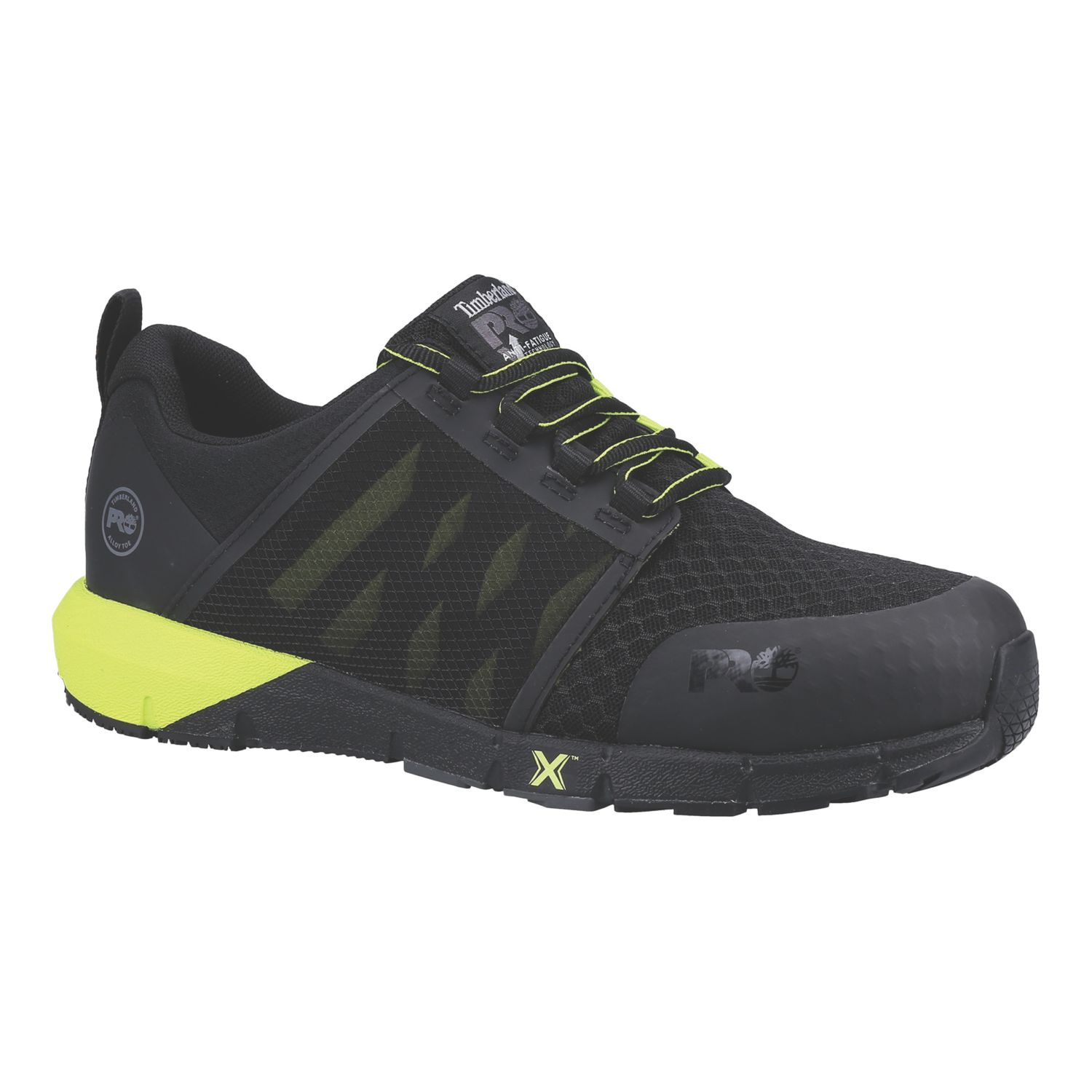 Timberland Pro Radius Size 6.5 Black/Hi Viz Yellow Safety Trainers (453XG)