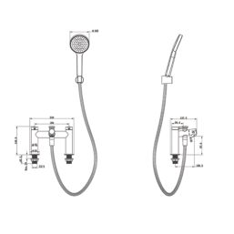 Swirl Bonda Chrome  192mm Deck Mounted Dual Control Manual Shower Mixer Tap