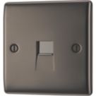 British General Nexus Metal 1-Gang Slave Telephone Socket Black Nickel