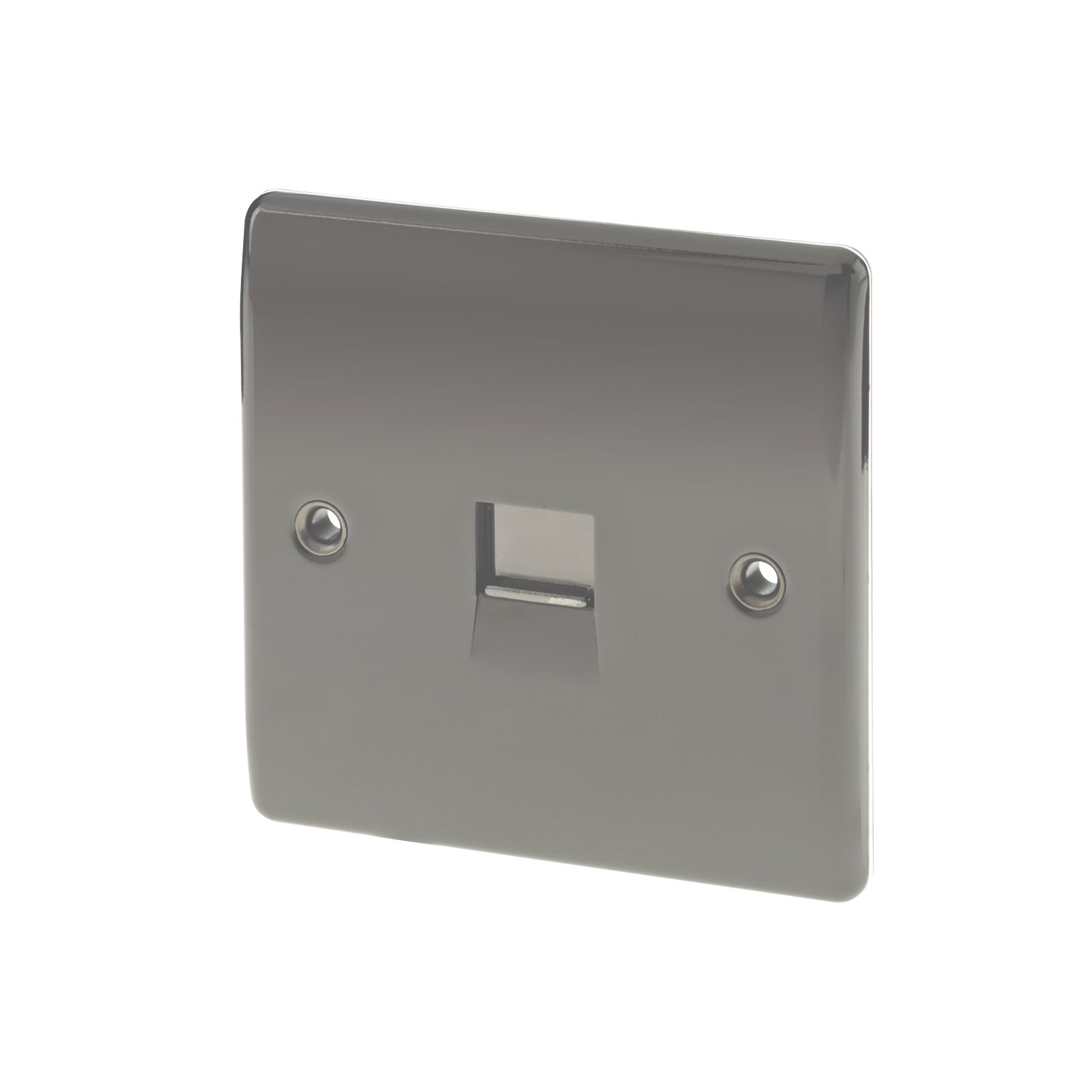 British General Nexus Metal 1-Gang Slave Telephone Socket Black Nickel (45421)