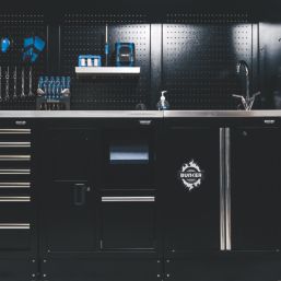 Bunker  Black 25 Piece Modular Storage Set with 1 Bowl Stainless Steel Sink