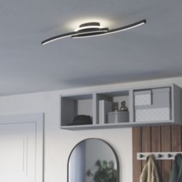 Eglo Lungolago LED Oval Ceiling Light Black 12W 1500lm