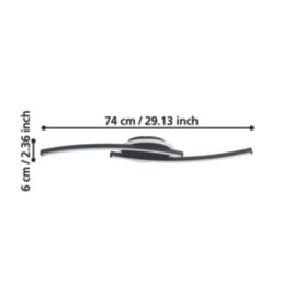 Eglo Lungolago LED Oval Ceiling Light Black 12W 1500lm