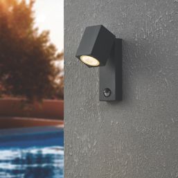 Eglo Sakeda Outdoor LED Wall Light With PIR Sensor Anthracite 5W 600lm