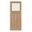 Edwardian 1-Clear Light Unfinished Oak Wooden 3-Panel Internal Door 1981mm x 762mm
