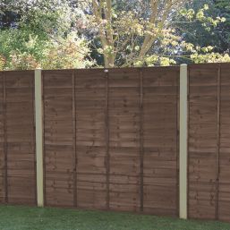 Forest TP Super Lap  Fence Panels Dark Brown 6' x 5' 6" Pack of 4