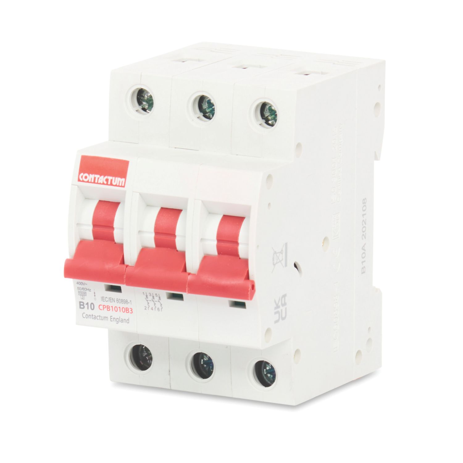 Contactum Defender 10A TP B Curve 3-Phase MCB (454HA)