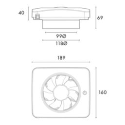 Vent-Axia 479460 114.3mm (4 1/2") Axial Bathroom Bluetooth Extractor Fan  White 240V