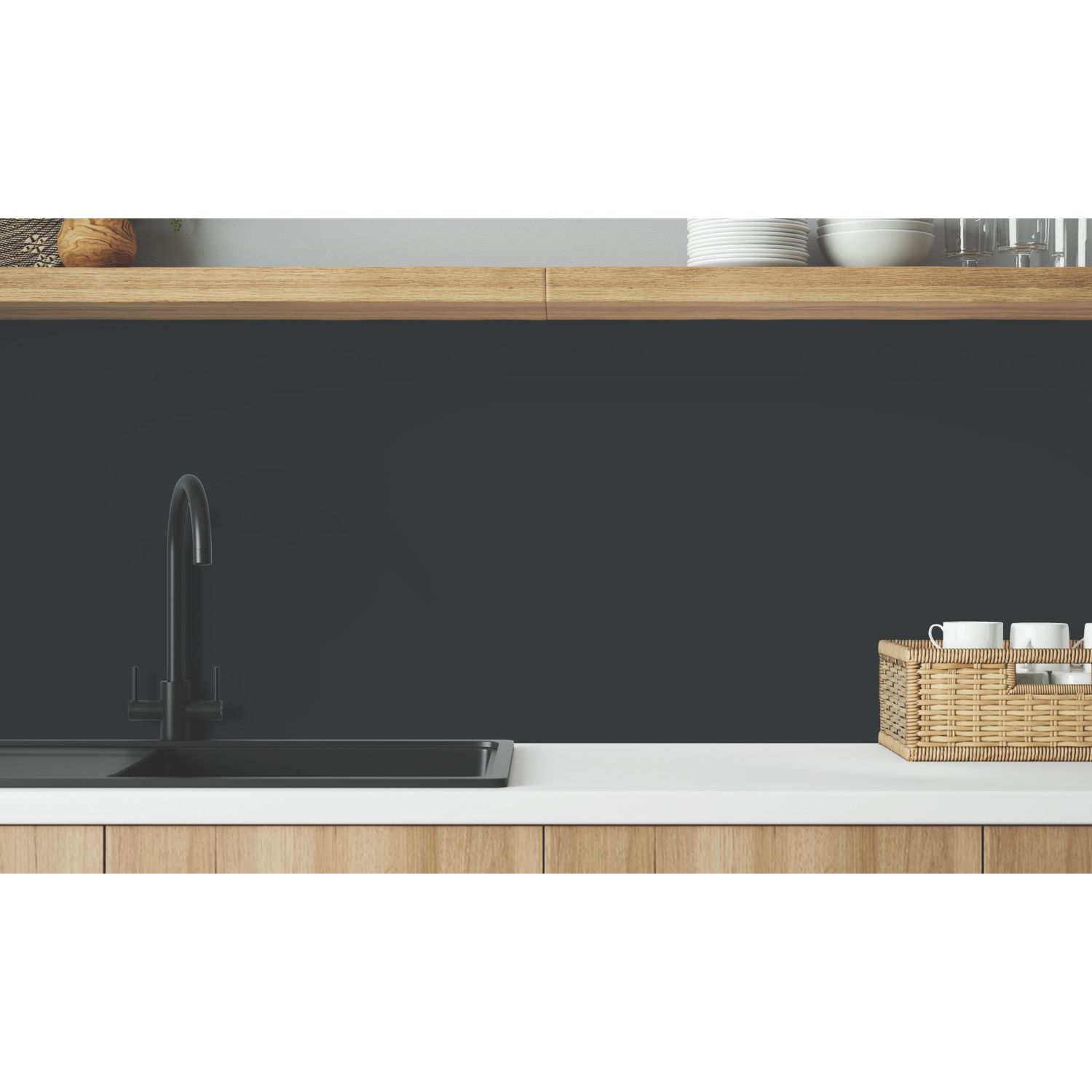 Wilsonart Midnight Grey/Hadrian Green Mid-Rise Splashback 3050mm x 600mm x 4mm (454JL)