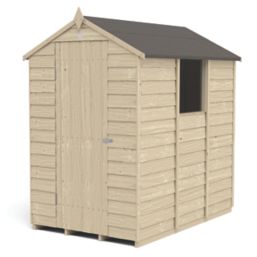 Forest  4' x 6' (Nominal) Apex Overlap Timber Shed with Base & Assembly