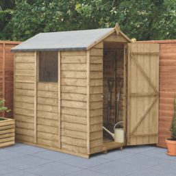 Forest  4' x 6' (Nominal) Apex Overlap Timber Shed with Base & Assembly