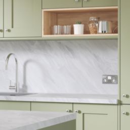 Wilsonart Options Plus Sirocco Matt Grey Marble Effect Laminate Breakfast Bar 4100mm x 900mm x 38mm