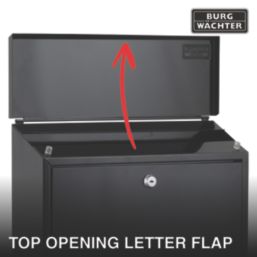 Burg-Wachter Contemporary Post Box Black Metallic