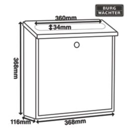 Burg-Wachter Contemporary Post Box Black Metallic
