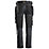 Snickers 6241 Stretch Trousers Grey / Black 31" W 30" L