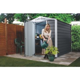 Trimetals Titan 660 6' x 6' (Nominal) Apex Metal Shed Anthracite / Goosewing Grey