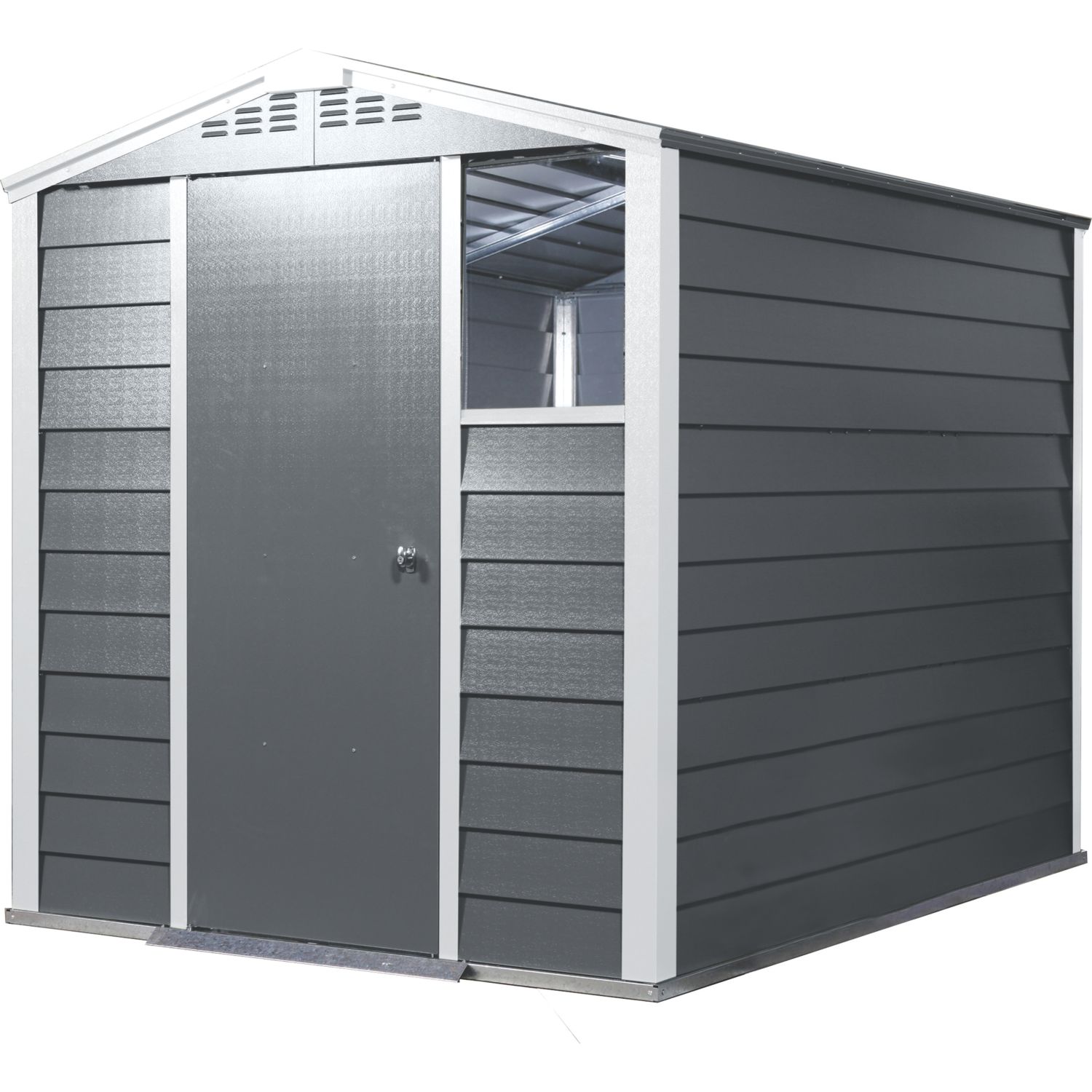 Trimetals Titan 660 6' x 6' (Nominal) Apex Metal Shed Anthracite/Goosewing Grey (454RY)