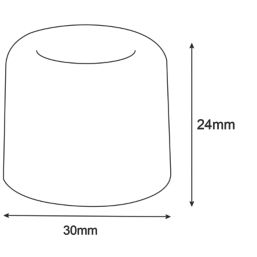 Smith & Locke Cylindrical Rubber Door Stop 30 x 24mm Black 10 Pack